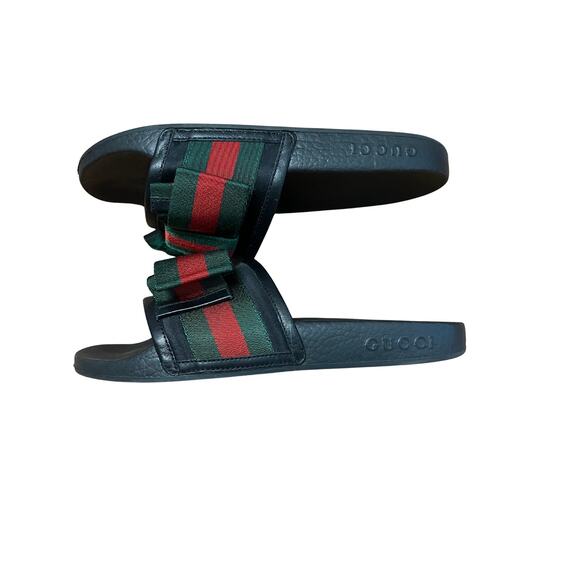Gucci Web Stripe Slide Sandals - Picture 2 of 4